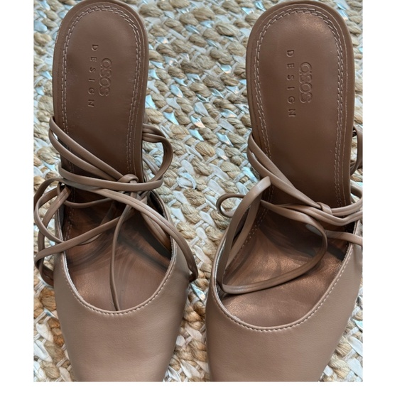 ASOS Design tan ankle tie stilettos - Size 7 (W) - Picture 6 of 8